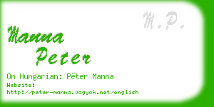 manna peter business card